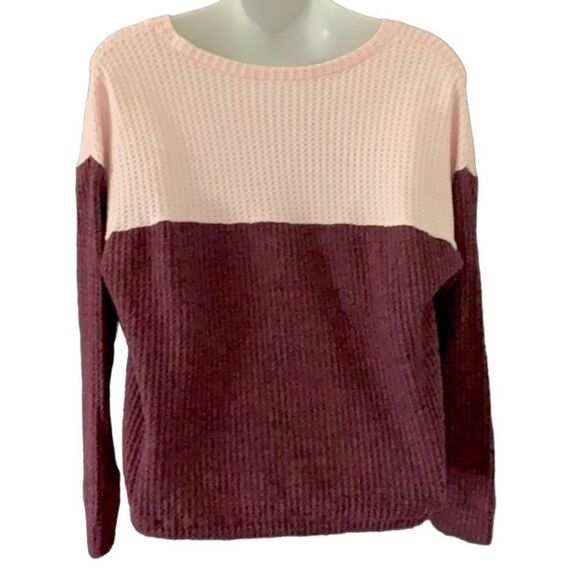 NoBo Colorblock Waffle Knit Tie-Front Sweater — Size XS - Picture 3 of 6